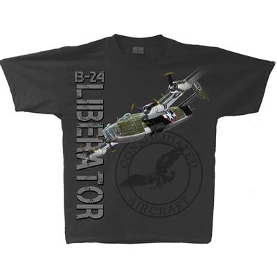 B-24 Liberator T-Shirt Charcoal MEDIUM - Click Image to Close