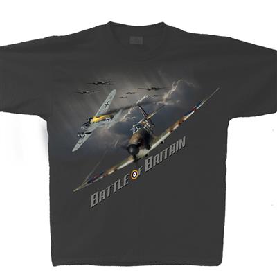 Battle Of Britain T-Shirt Charcoal LARGE - Click Image to Close