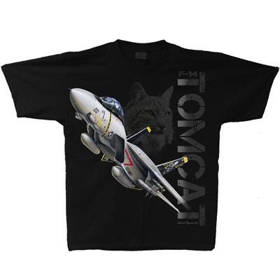 F-14 Tomcat T-Shirt Black YOUTH MEDIUM 10-12 - Click Image to Close