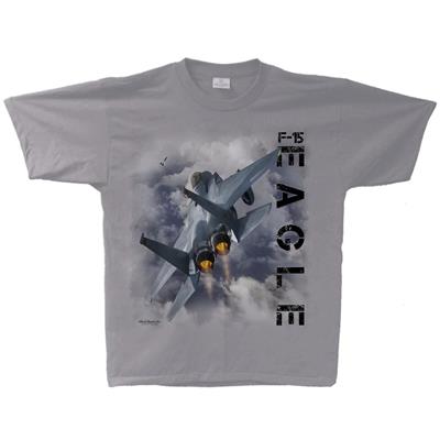 F-15 Eagle Flight T-Shirt Silver MEDIUM - Click Image to Close