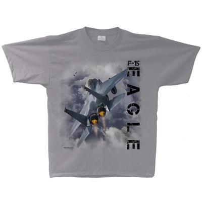 F-15 Eagle Flight T-Shirt Silver 2X-LARGE - Click Image to Close