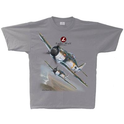 Focke-Wulf FW190 T-Shirt Silver X-LARGE - Click Image to Close