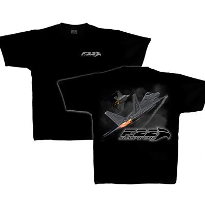 F-22 Raptor T-Shirt Black LARGE - Click Image to Close