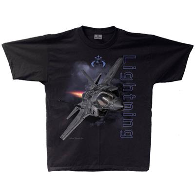 F-35 Lightning II T-Shirt Black YOUTH MEDIUM 10-12 - Click Image to Close