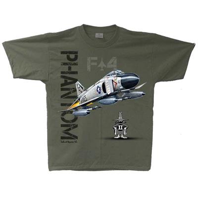 F-4 Phantom II USAF T-Shirt Military Green LARGE - Click Image to Close