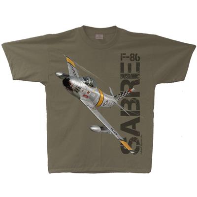 F-86 Sabre T-Shirt Military Green 2X-LARGE - Click Image to Close