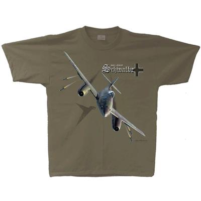 Messerschmitt Me-262 Stormbird T-Shirt Green LARGE - Click Image to Close