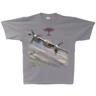 De Havilland Mosquito Flight T-Shirt Silver LARGE - Click Image to Close