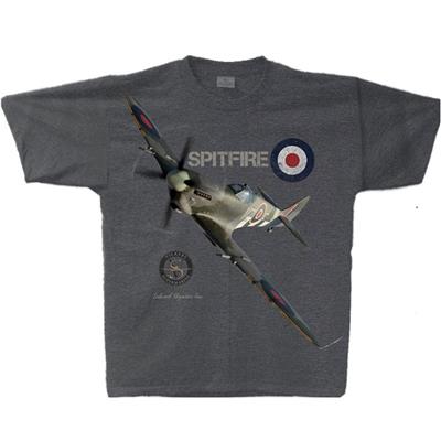 Spitfire Mk IX T-Shirt Charcoal LARGE - Click Image to Close