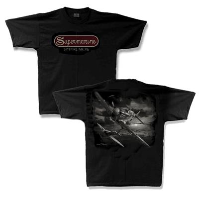 Spitfire MkVb-2 Special Edition T-Shirt Black SMALL - Click Image to Close