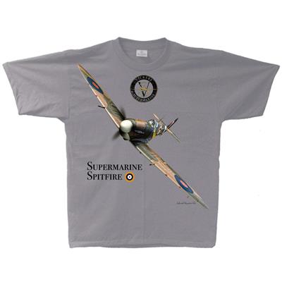 Spitfire Mk IX Flight T-Shirt Silver Grey MEDIUM - Click Image to Close