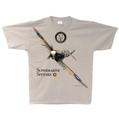 Spitfire Mk IX Flight T-Shirt Sand MEDIUM - Click Image to Close