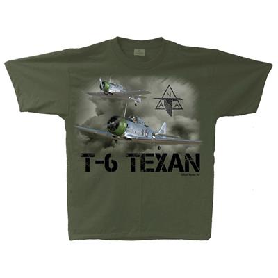 T-6 Texan T-Shirt Green LARGE - Click Image to Close
