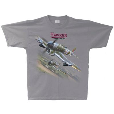 Hawker Typhoon 1B T-Shirt Silver Grey LARGE - Click Image to Close