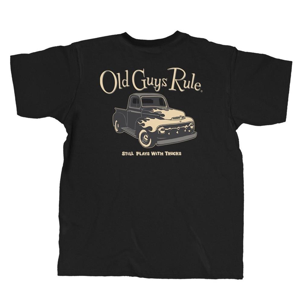 Old Guys Rule - Still Plays With Trucks T-Shirt Black 2X-LARGE - Click Image to Close