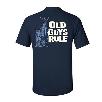 Old Guys Rule - Size Matters T-Shirt Blue MEDIUM - Click Image to Close