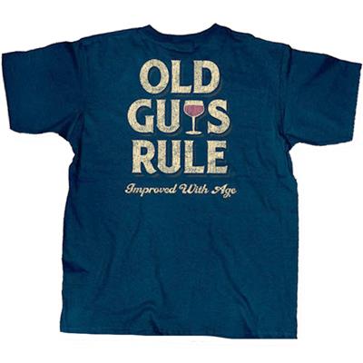 Old Guys Rule - Improved With Age T-Shirt Blue LARGE - Click Image to Close