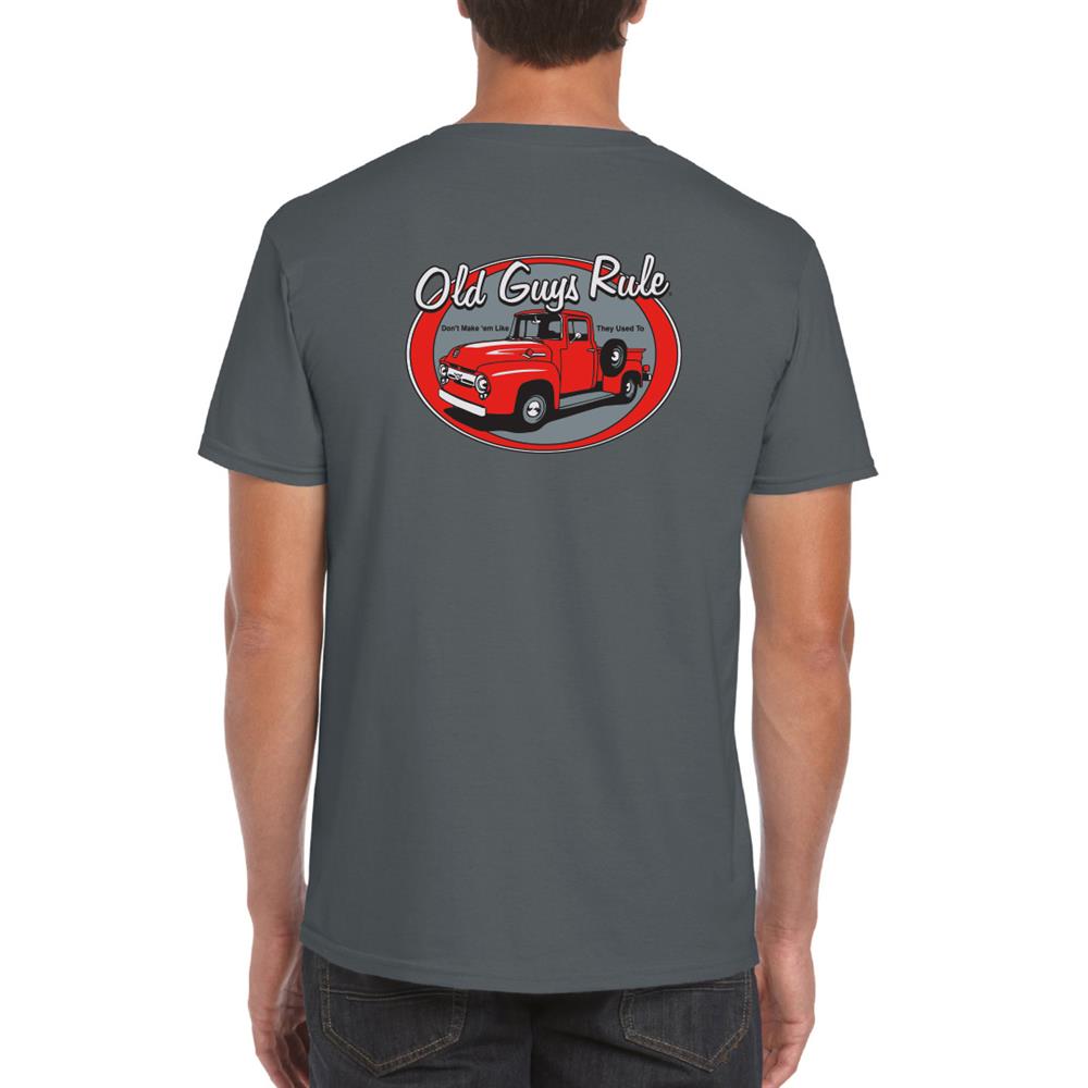 Old Guys Rule Red Truck - Don't Make Em Like They Used To T-Shirt Grey MEDIUM - Click Image to Close