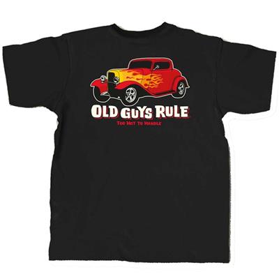 Old Guys Rule Too Hot To Handle T-Shirt Black 3X-LARGE - Click Image to Close