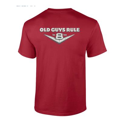 Old Guys Rule - Time Tested V8 T-Shirt Red 2X-LARGE - Click Image to Close