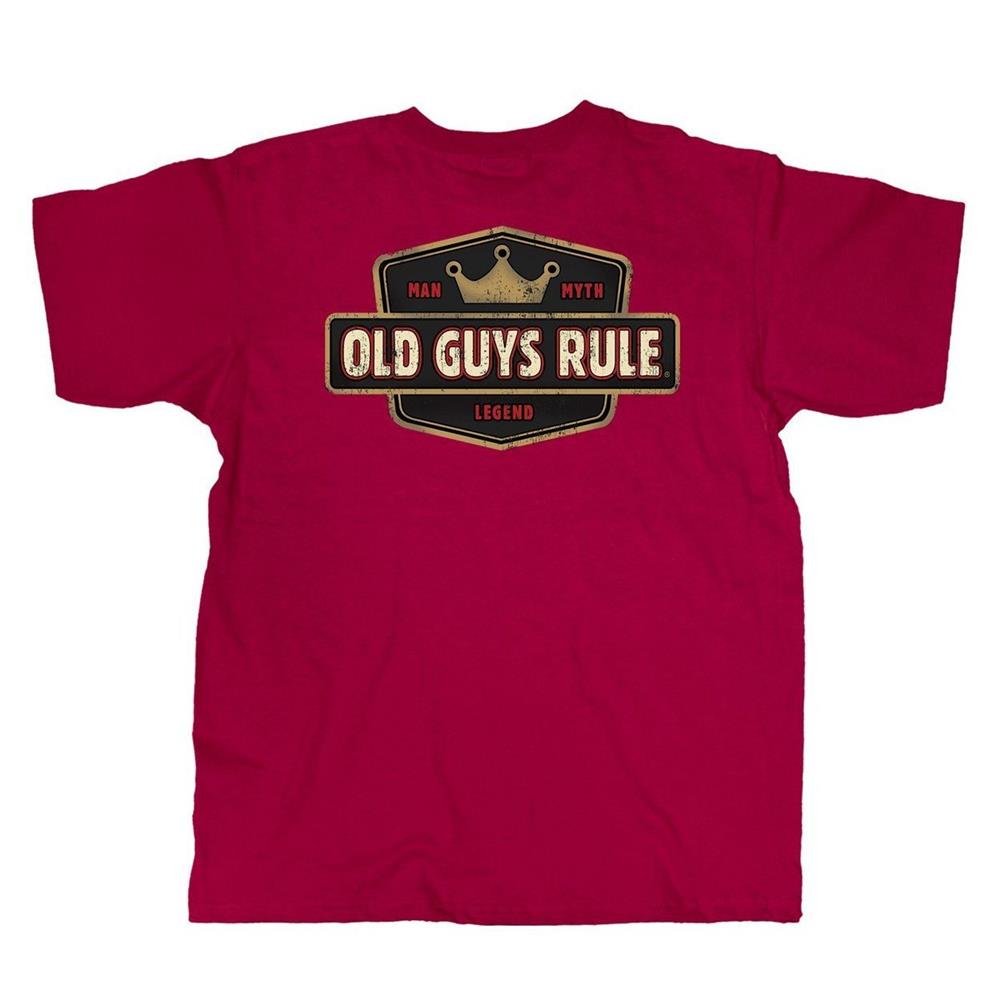Old Guys Rule - Man Myth Legend T-Shirt Red LARGE - Click Image to Close