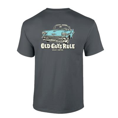 Old Guys Rule - Cruise Control T-Shirt Charcoal Large DISCONTINUED - Click Image to Close