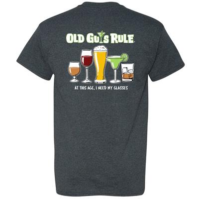 Old Guys Rule - At This Age I Need My Glasses T-Shirt Grey LARGE - Click Image to Close