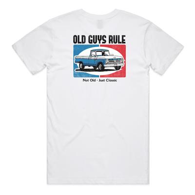 Old Guys Rule - Not Old Just Classic T-Shirt White LARGE - Click Image to Close