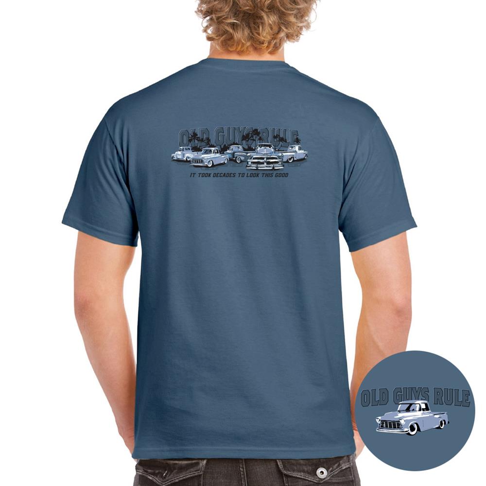 Old Guys Rule Truck Band - It Took Decades To Look This Good Shirt Blue MEDIUM - Click Image to Close