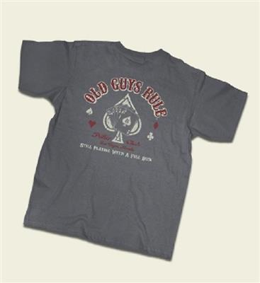 Old Guys Rule - Still Playing With A Full Deck T-Shirt Grey LARGE - Click Image to Close