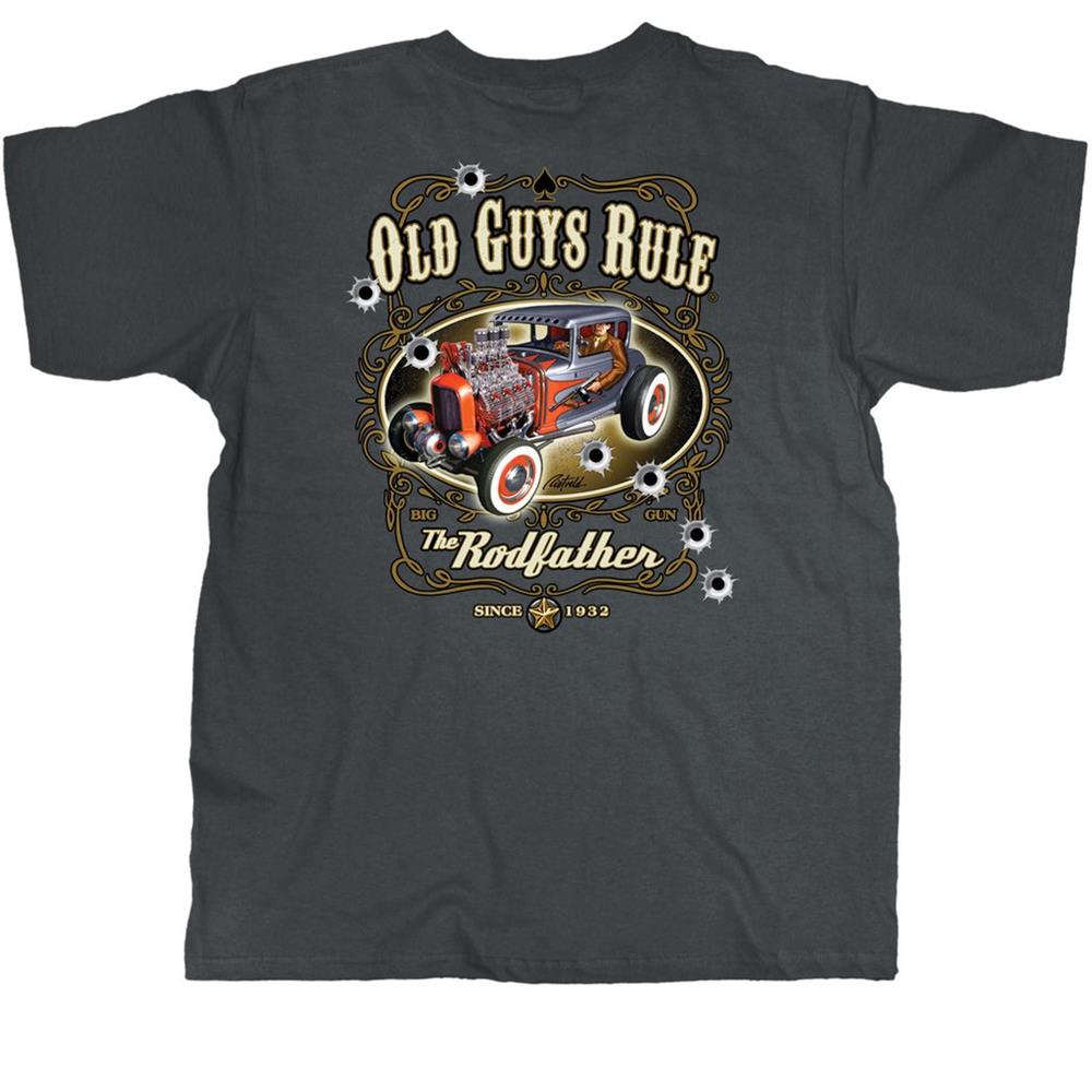 Old Guys Rule - The Rodfather T-Shirt Grey 2X-Large - Click Image to Close