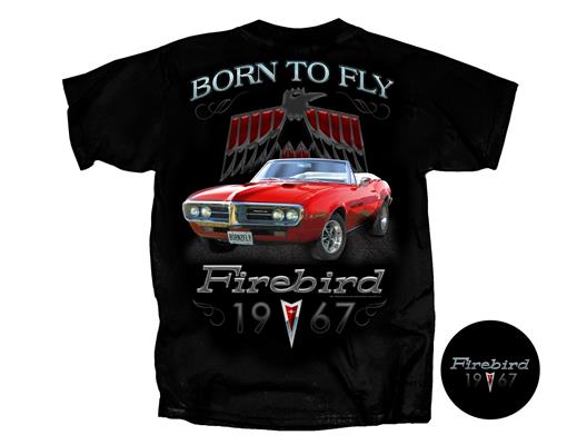 Pontiac Firebird 1967 Born To Fly T-Shirt Black 2X-LARGE - Click Image to Close