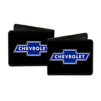 Chevrolet Large Blue Bowtie Wallet Black - Click Image to Close