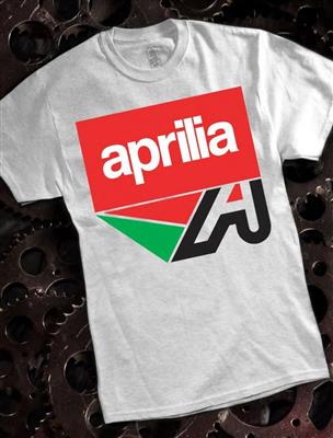 Aprilia T-Shirt Ash Grey MEDIUM - Click Image to Close