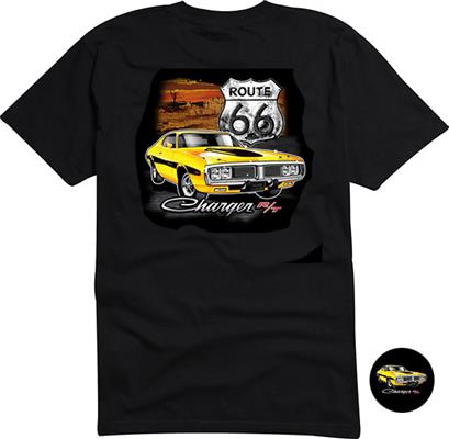 Dodge Charger R/T Route 66 T-Shirt Black LARGE - Click Image to Close
