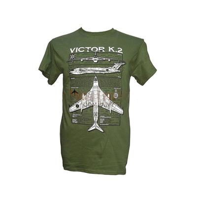 Handley Page Victor K2 Blueprint Design T-Shirt Olive Green LARGE - Click Image to Close