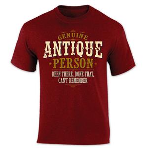 Genuine Antique Person Vintage Lettering T-Shirt Red LARGE