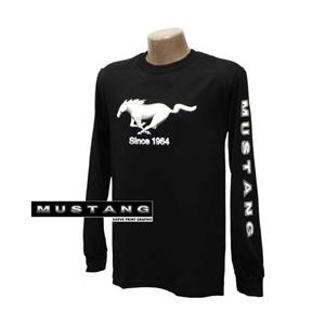 Mustang Since 1964 Pony Long Sleeved T-Shirt Black 2X-LARGE