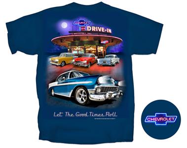 Chevrolet Nighttime Drive-In T-Shirt Dark Blue Medium