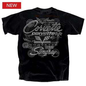 Corvette All Logos T-Shirt Black 3X-LARGE
