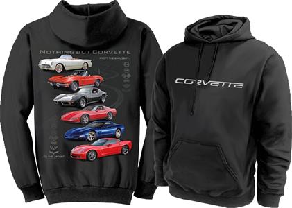 Nothing But Corvette Hoodie Black 2X-LARGE