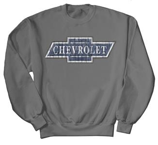 Chevrolet Wooden Logo Sweatshirt Grey 2X-LARGE