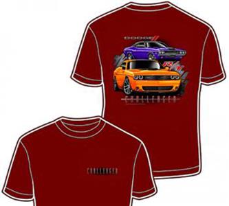 Dodge Challenger II T-Shirt Red LARGE - Click Image to Close