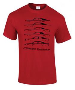 Dodge Charger Evolution T-Shirt Red LARGE - Click Image to Close