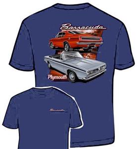 Plymouth Barracuda T-Shirt Blue LARGE - Click Image to Close