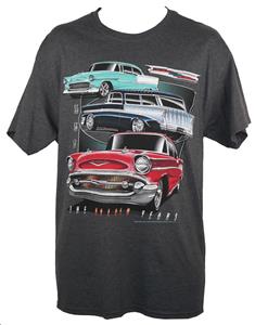 Chevy 55 56 57 The Golden Years T-Shirt Grey LARGE