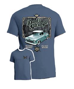Dads Garage Chevy Truck T-Shirt Blue LARGE