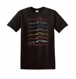 Corvette Evolution T-Shirt Black 2X-LARGE