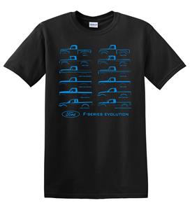 Ford F-Series Trucks Evolution T-Shirt Black 2X-LARGE