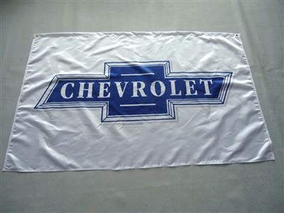 Chevrolet Bowtie Flag Blue on White 150x90cm